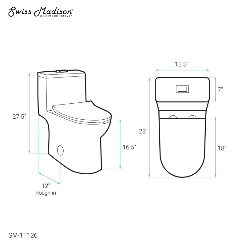 Swiss Madison Daxton One-Piece Elongated Dual-Flush Toilet 1.1/1.6